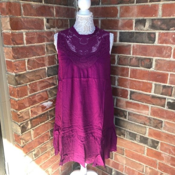 Davi & Dani Boho Laced Mock Neck Dress NWT - Picture 3 of 8